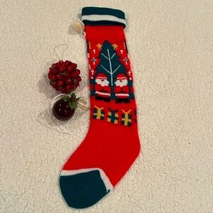 Christmas Decor Stocking and Set of 2 Tree Ornaments